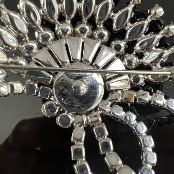 Vintage Rare Early Sherman Brooch Earrings Dome Signed Blue Rhinestones - Picture 17 of 17